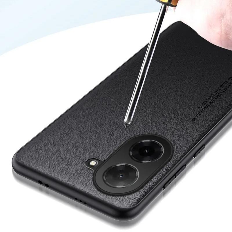 Carbon Fiber Plain Leather Shockproof Phone Case For Xiaomi POCO C71 Matte Silicone Soft Cover For POCO C71 Bumper Shell