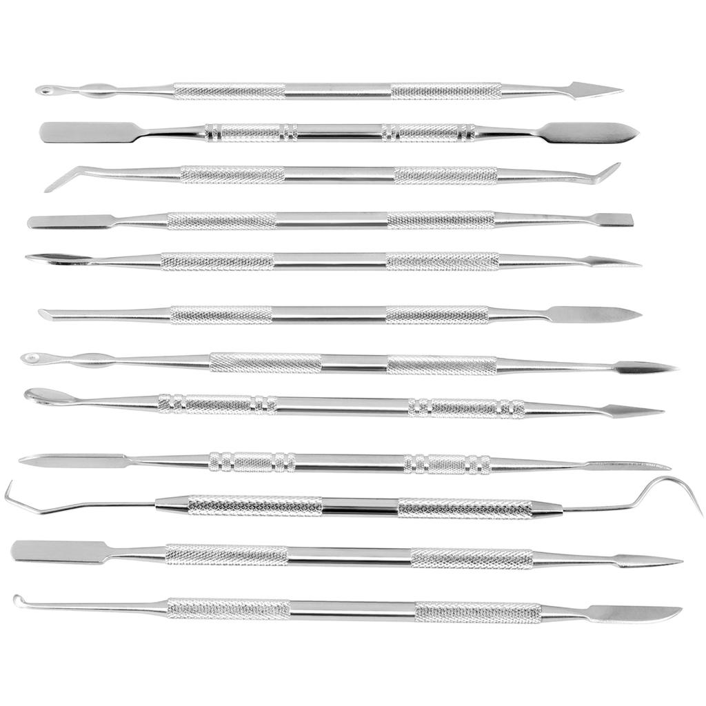 12-Piece Stainless Steel Wax Carvers Set, Wax & Clay Sculpting Tools, Double Ended Carving Kit for Modeling, Sculpting and Shaping