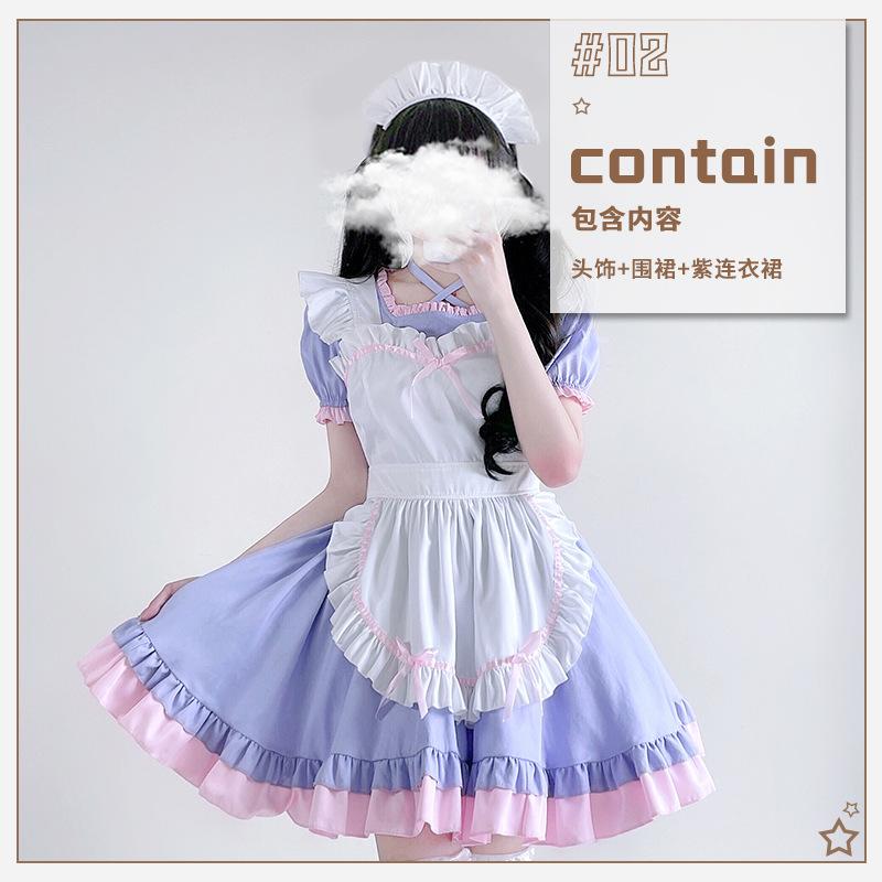 Japanese black and white cos cafe maid costume cosplay anime costume lolita lolita dress