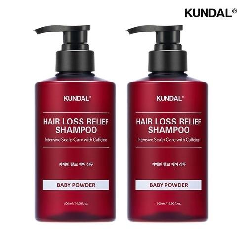 [KUNDAL] Caffeine Anti-Hair Loss Shampoo 500ml x 2 Baby Powder_631515
