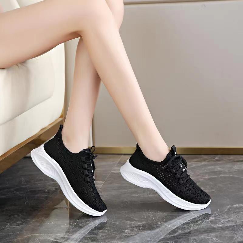 Sneaker Women's Running Shock Absorption Lightweight Coconut Shoes Mesh Breathable Tennis Shoes Thin Hollow Summer Running Shoes