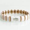 Rose Gold Color Steel White/Black Ceramic Chain Link Bracelet for Men Women Bio Germanium Magnetic Wristband Femme Jewelry