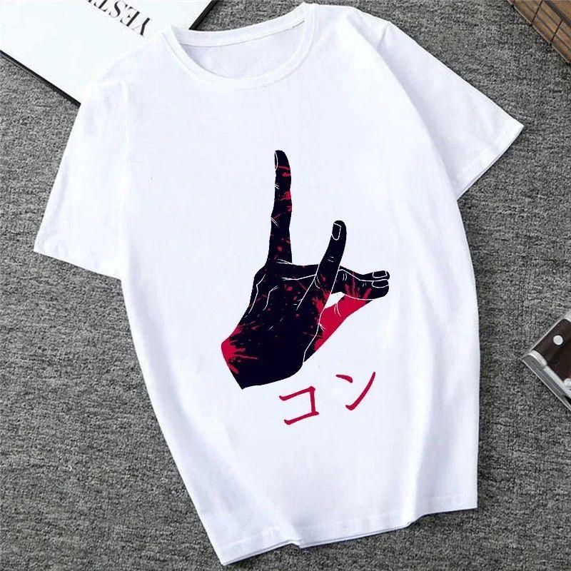 Harajuku Tops Anime Tshirt Unisex Chainsaw Men T Shirt Women Funny Cartoon Pochita Makima T-shirt Graphic Tees Tops Female 90