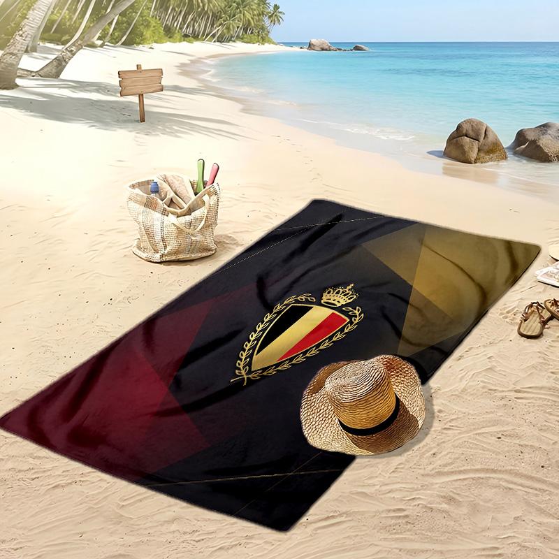 Belgien Fußball Druck Strandtuch Schnelltrocknend Super Saugfähig Weich Badetuch zum Schwimmen Strand Reisen Fan Souvenir Geschenk