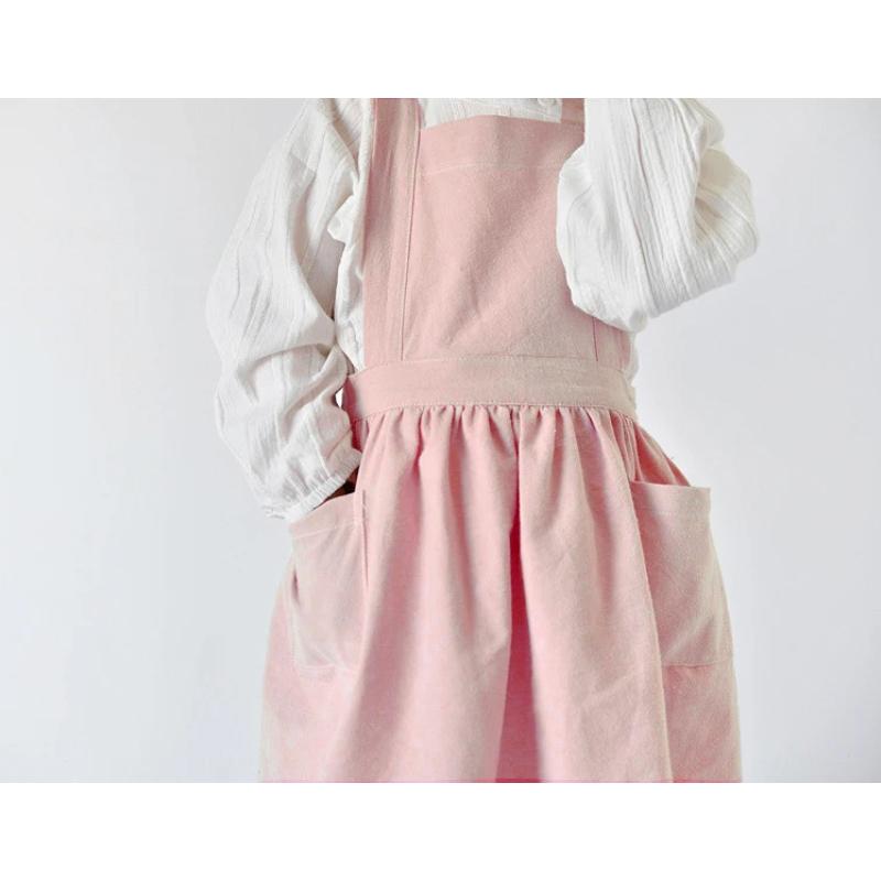 

Хлопковый фартук в японском стиле для детей, нагрудник, домашняя одежда, мягкий и удобный фартук, фартук для девочек и мальчиков, юбка для выпечки и DIY, S(51X67X110CM) абрикосовый