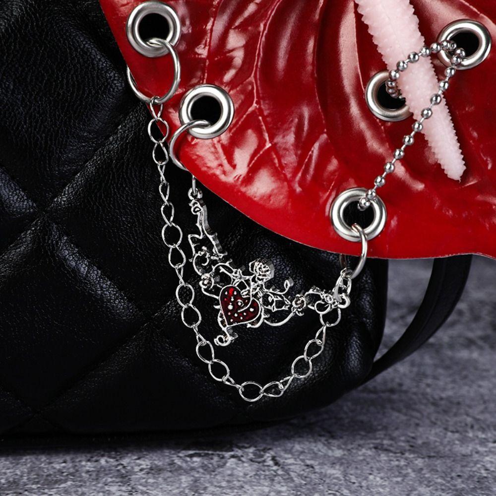 Kluczyki do torebki z zawieszką w kształcie liścia storczyka Phalaenopsis, nitowane  Dla kobiet i dziewcząt