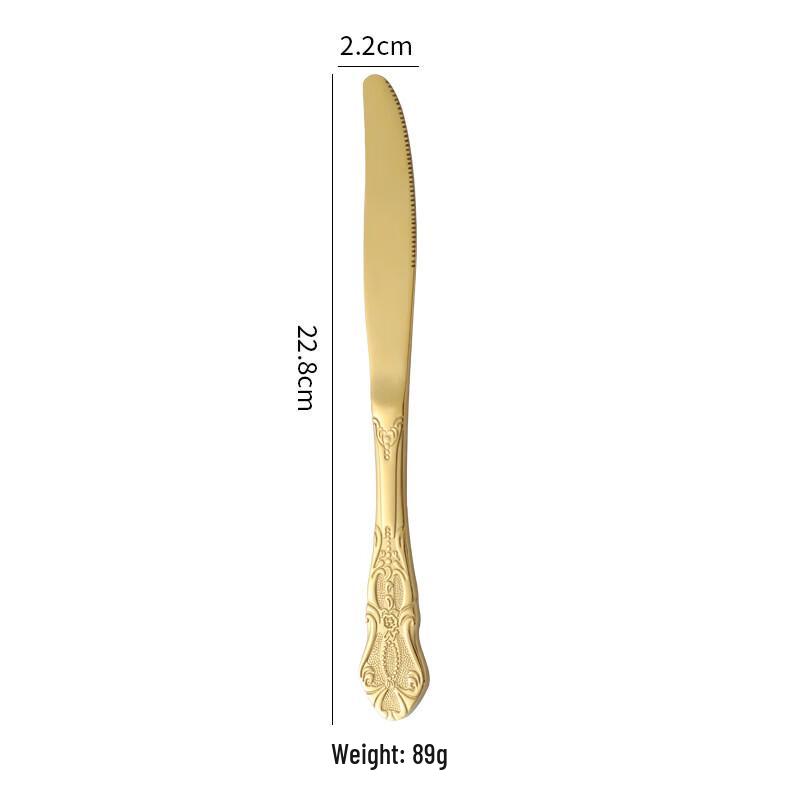 Abay Retro Embossed Stainless Steel Dinner Knife Set