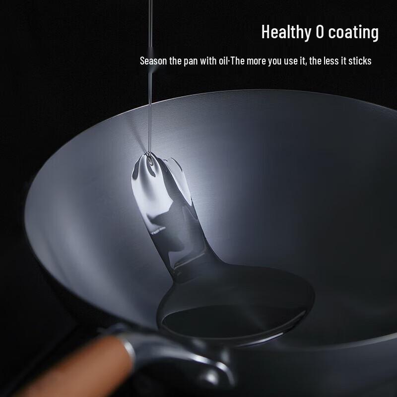 Xinsite 30cm High Purity Iron Wok with Double Rust Protection