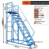 Jun Ding Ying Thickened Blue Mobile Step Platform Ladder