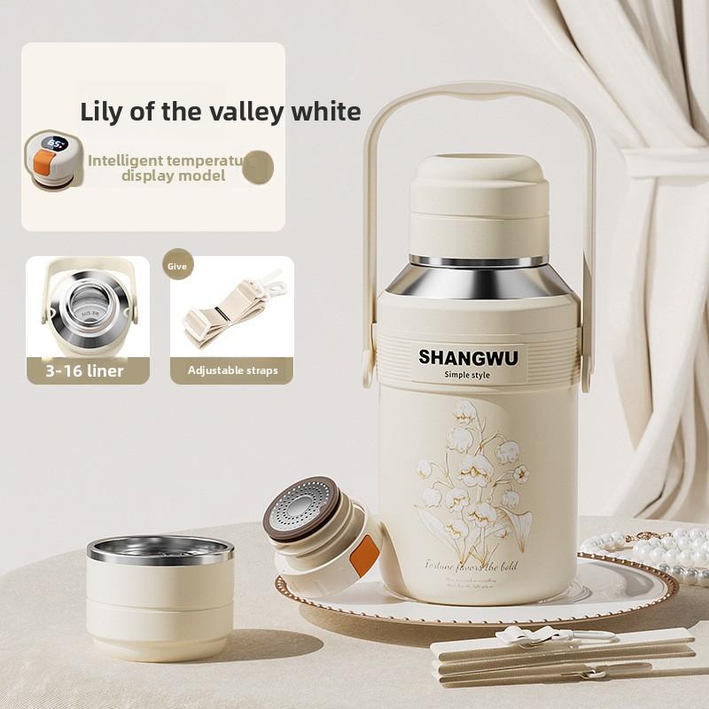 Women's outdoor sports style large capacity insulated cup - stainless steel high-end business gift portable water cup