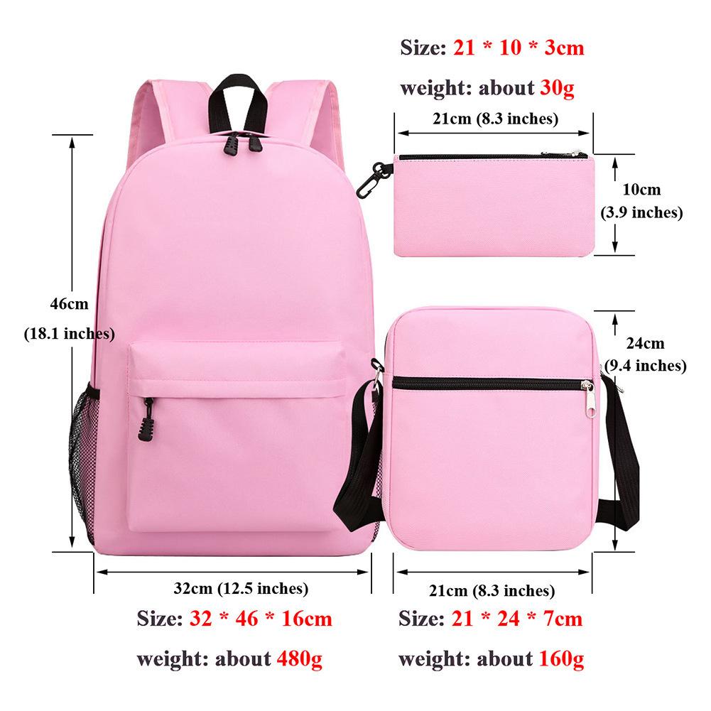 Anime Naruto Starry Sky Teen Student School Bag Three-Piece Set Men'S And Women'S Backpacks Satchel Pencil Bag