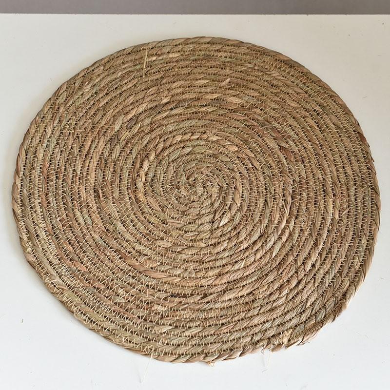 

Folding thermal insulation mat, teacup non-slip seaweed kitchen, Japanese mat, round woven American tea tray, coaster, tea set