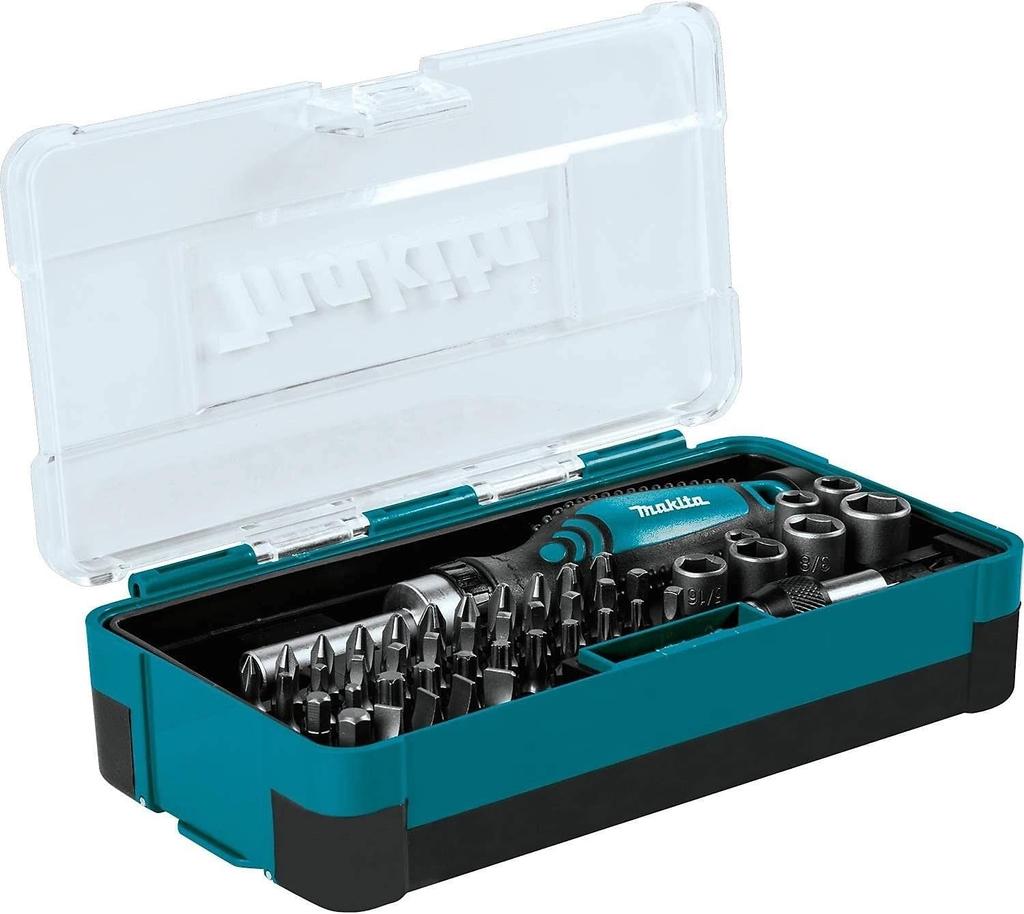 Makita Ratchet Screwdriver with 47-Piece Bit Set (Includes Case) B-36170 Interchangeable Magnetic Screwdriver