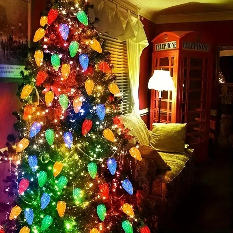 1pc 50LED Solar Strawberry String Lights 7m/275.59in Outdoor Garden Lights 8 Lighting Modes For Bedroom Yard Garden Wedding