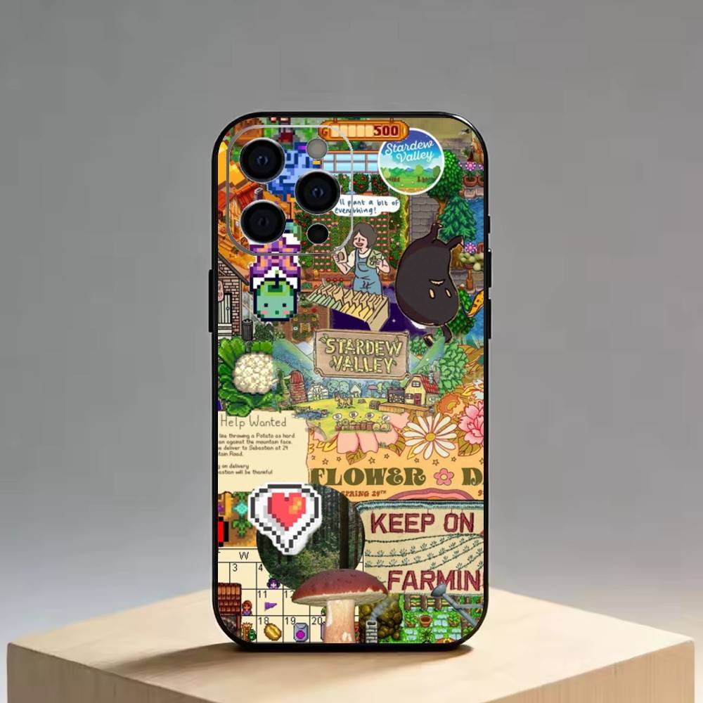 Stardew Valley   Phone Case For iPhone 17,16,15,14,13,12,11 Plus,Pro Max,XS,Soft Silicone Black Cover