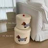 Cotton Rope Storage Basket With Lid Desk Living Room Kids Toys Remote Controllers Stationery Small Items Dog Shape Organizer