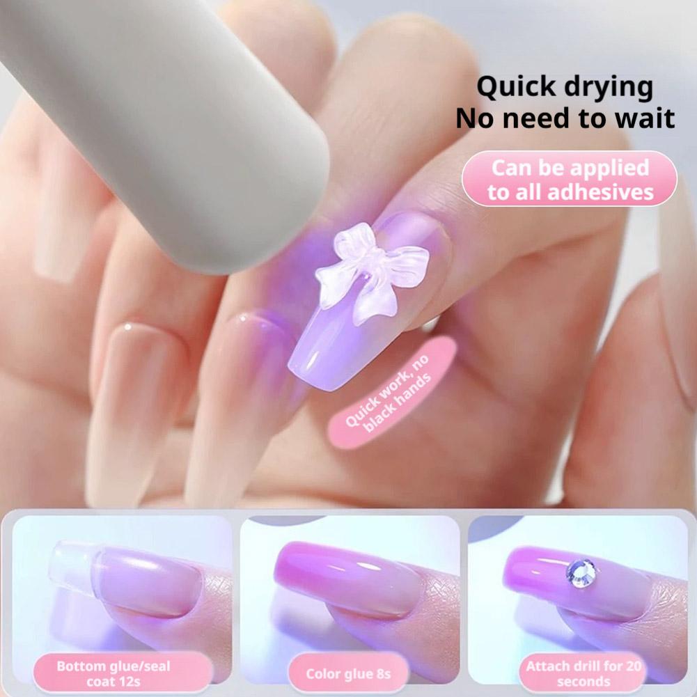 Handheld Cordless UV Nail Lamp with LCD Display, Portable Rechargeable Mini UV Light for Gel Nails,Rhinestone Glue & Liner Gel