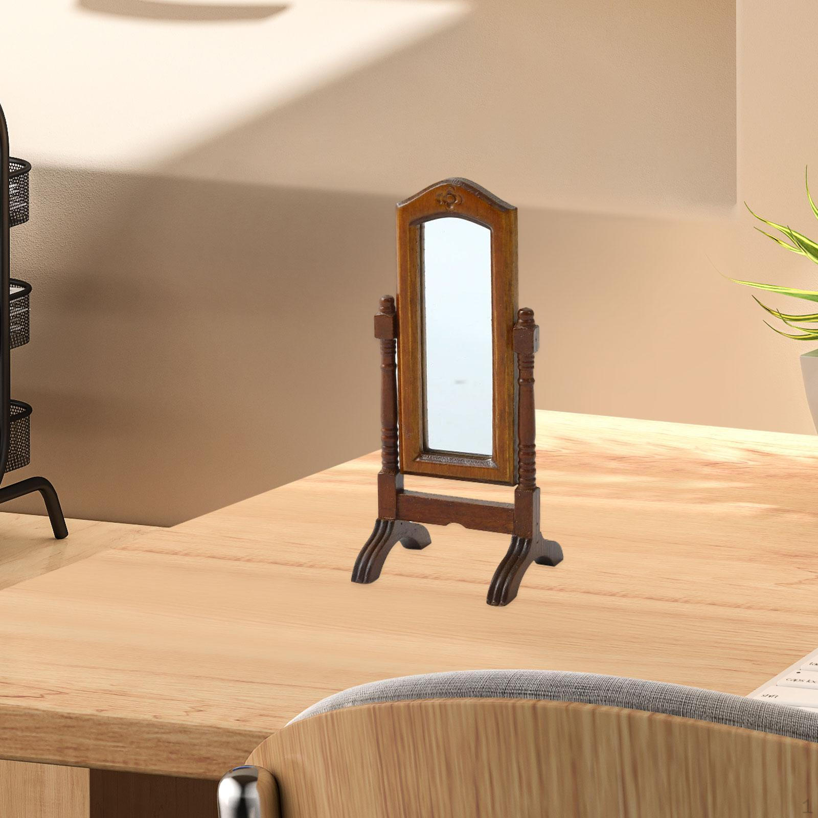 

Кукольный домик Миниатюрный - зеркало для туалета Деревянное 1:12 Мебель для Walnut Color