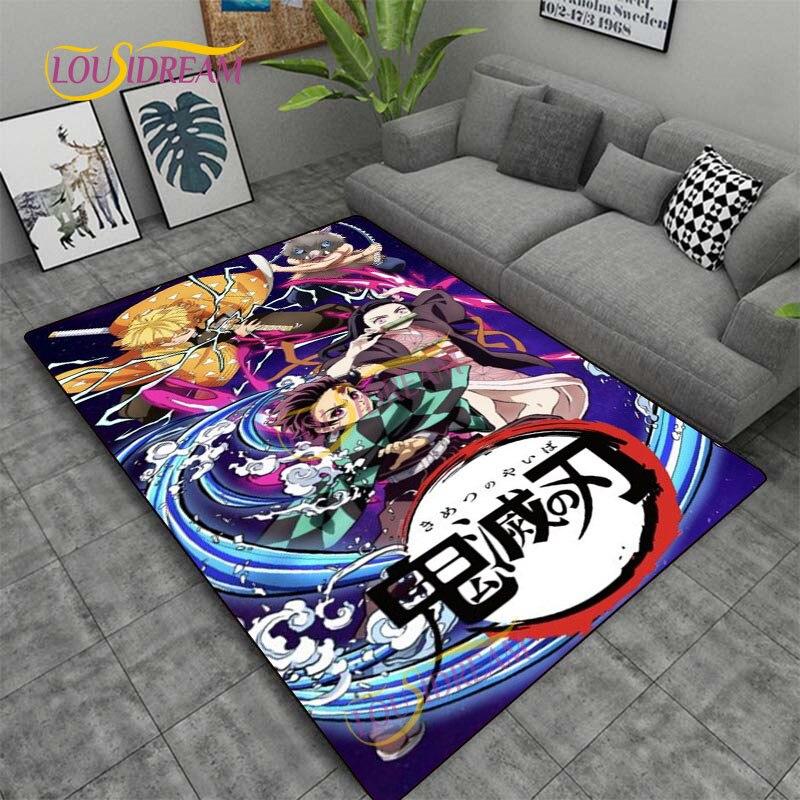 Demon Slayer Japan Cartoon Rug Kitchen Mat Bedroom Door Rug Living Room Carpet Children Game Soft Mat