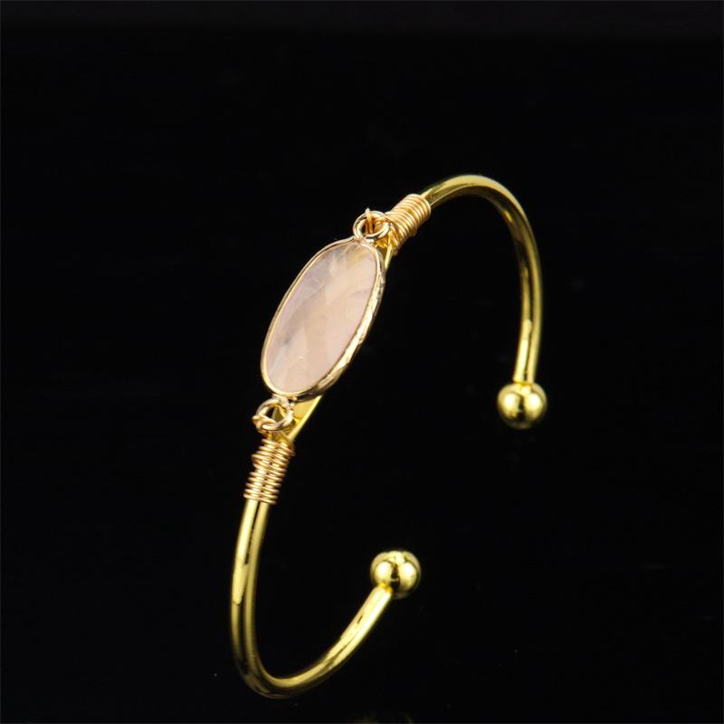 Hand-Wound Natural Stone Crystal Stone Moonstone Gold Hemming Bracelet Bracelet Bracelet B15