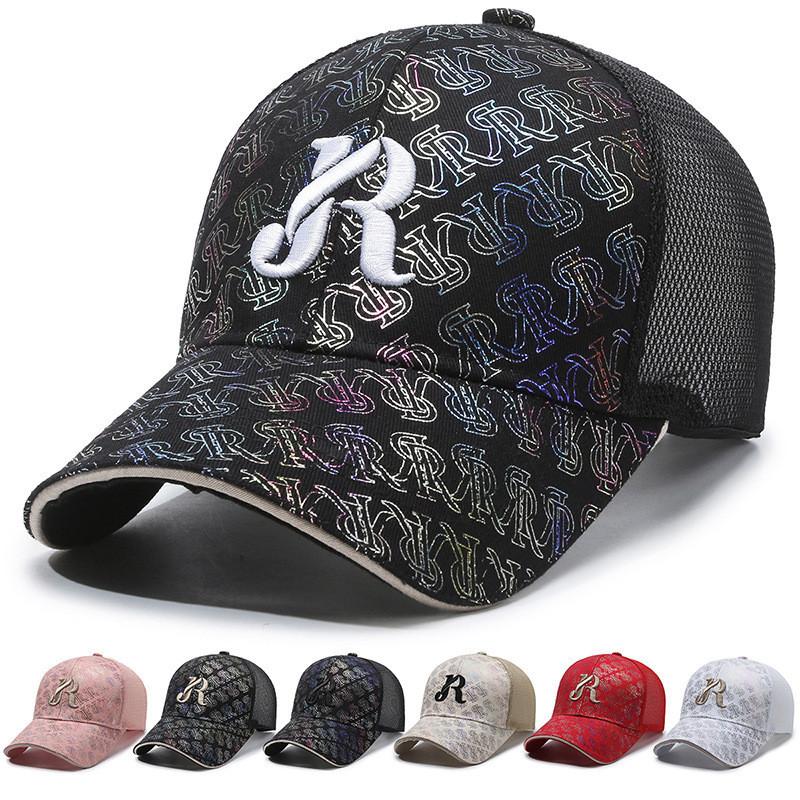R Letter Embroidered Baseball Hat Stylish Sun Protection Peaked Cap Gift Fashion