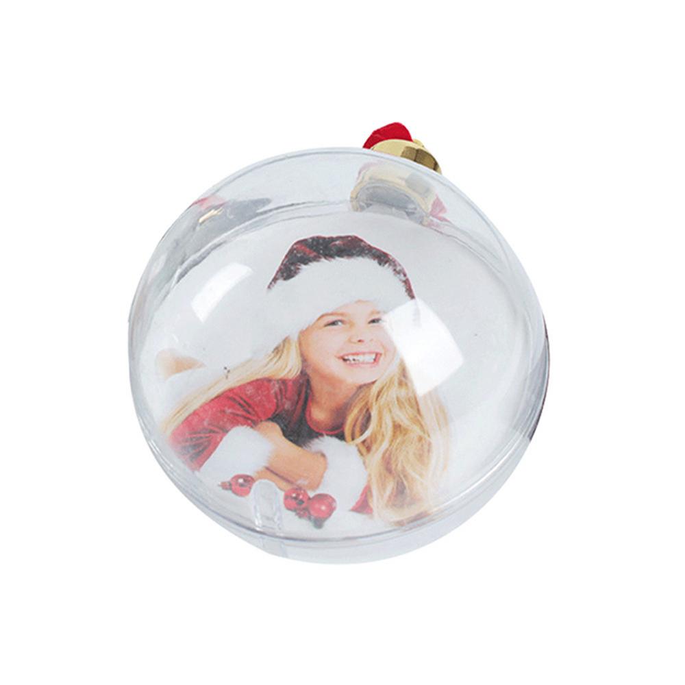 Transparent Christmas Ball Round Five-star Photo Frame Pendant Christmas Tree Hanging Ball Picture Holder Xmas Tree Ornaments