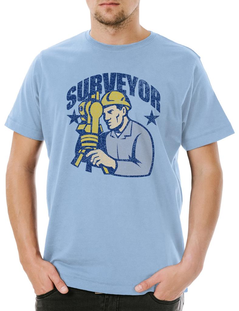 Surveyor I Mens T-Shirt Mens Womens Tees Top Appraiser Expert Engineer Site Manager Architect Polisher