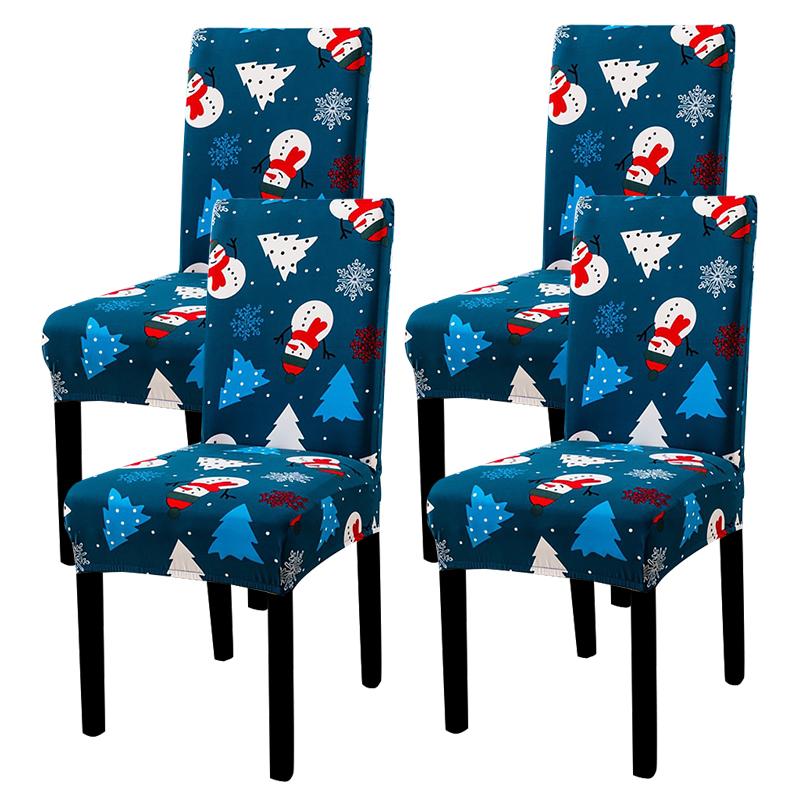 34 Color Christmas Chair Covers Dining Room Stretch Seat Protector Chair Covers for Kitchen Office Hotel Banquet Ceremony Party 2/4/6 Pieces