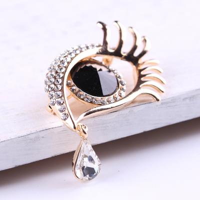 Brooch Angel Teardrop Shinny Alloy Stylish Long Eyelash Brooch for Banquet