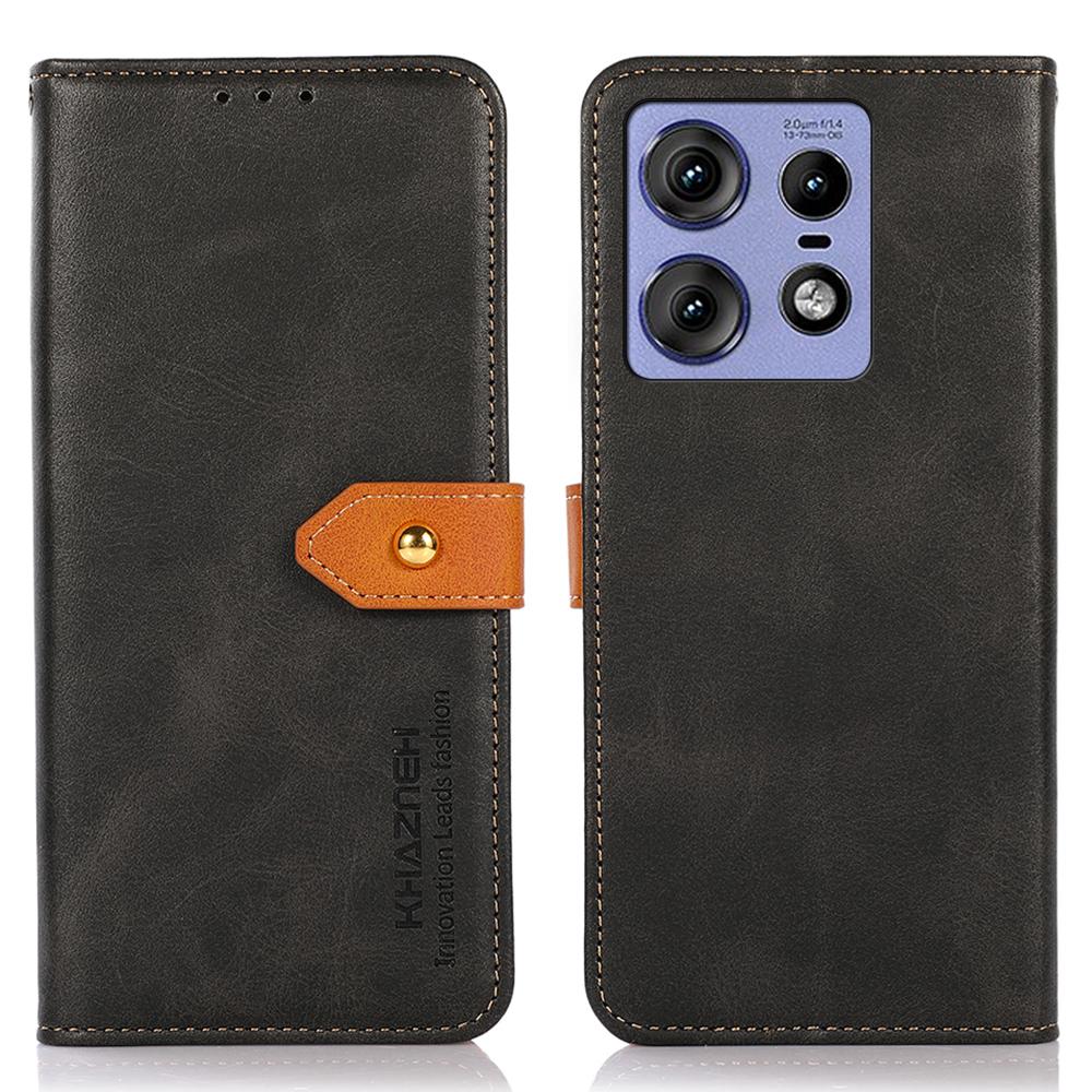 KHAZNEH For Motorola Edge 50 Pro 5G Magnetic Phone Case PU Leather Card Holder Stand Cover