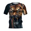 Summer New Men's T-shirt 3D Printed Tiger Fashion Domineering Short Sleeved Street Top Round Neck T-Shirts