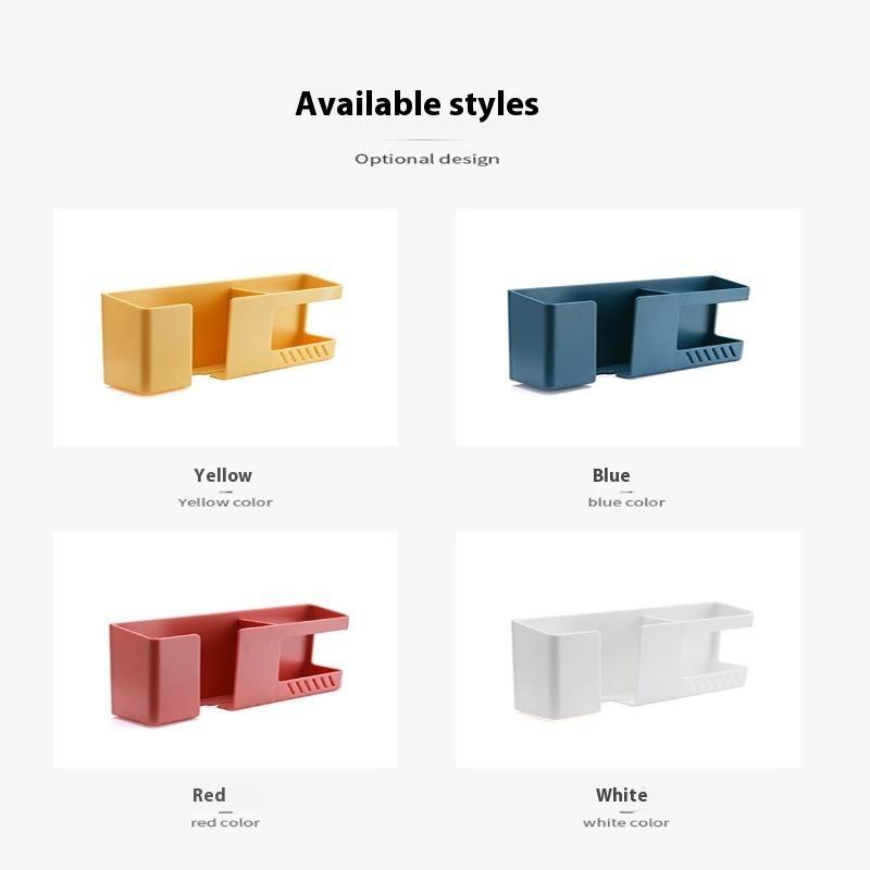 1Pc Wall-Mounted Non-Punching Remote Control Storage Box Rack Tv Mobile Phone Rack