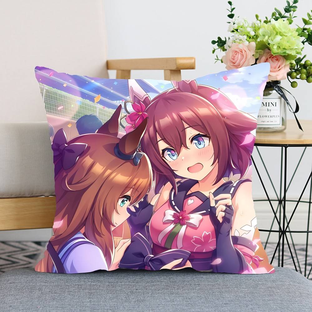 Uma Musume Pretty Derby Throw Pillow Covers Pattern Cushion Cover Suitable For Sofa Bedroom Car Pillow Cover