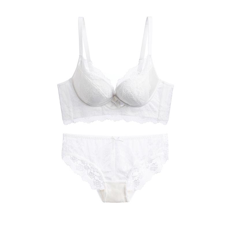 Ladies' underwear gathers without steel rims, small breasts, not empty cups, lace, pure desire bra set 8133, light pressure, thin breasts.