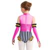 Tuta da Circo per Bambini Patchwork con Paillettes Decorazione in Nastro Dorato Maniche Lunghe Metalliche Lucide Abbinate