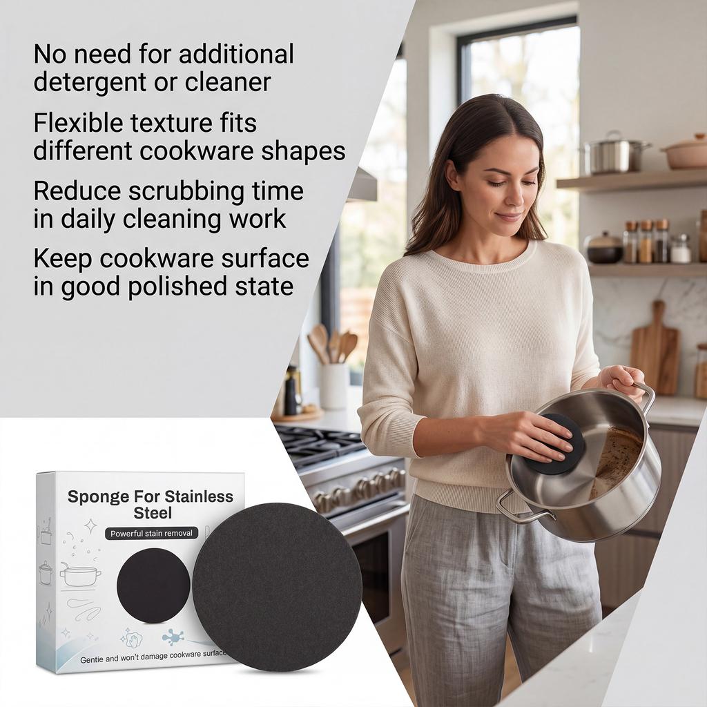 Multifunctional stainless steel cleaning sponge kitchen cleaning supplies suitable for all kinds of pots and pans to gently wipe surface stains 1pc