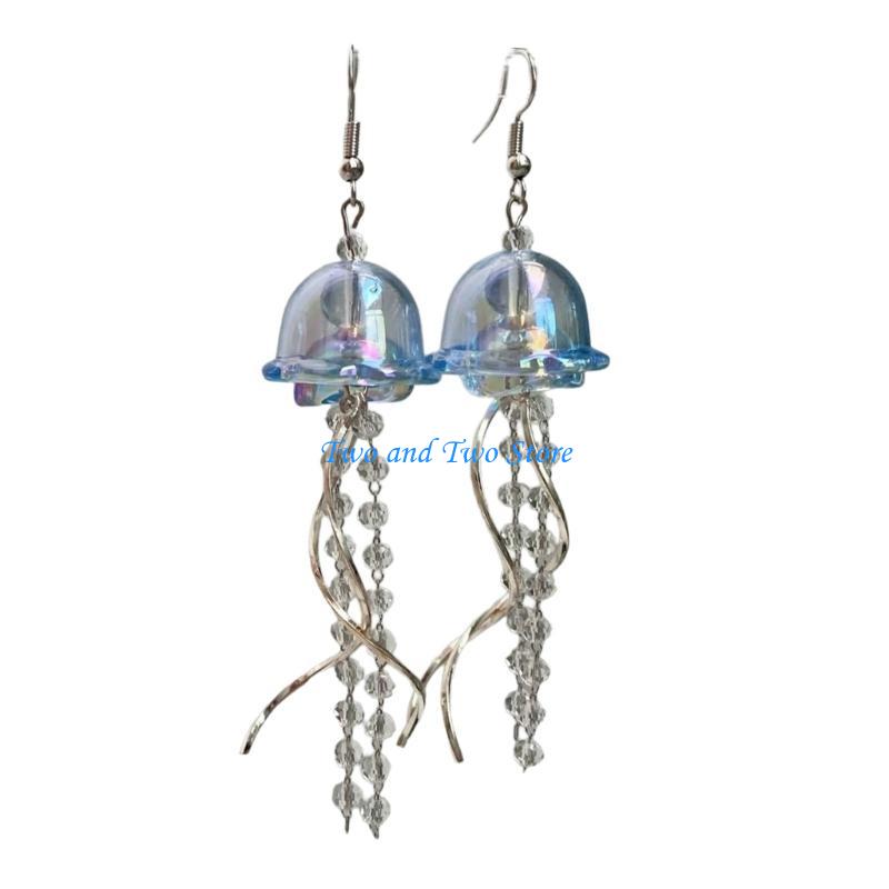 HX6F Artistic Jellyfish Earrings with Delicate Charm for Gift or Collection