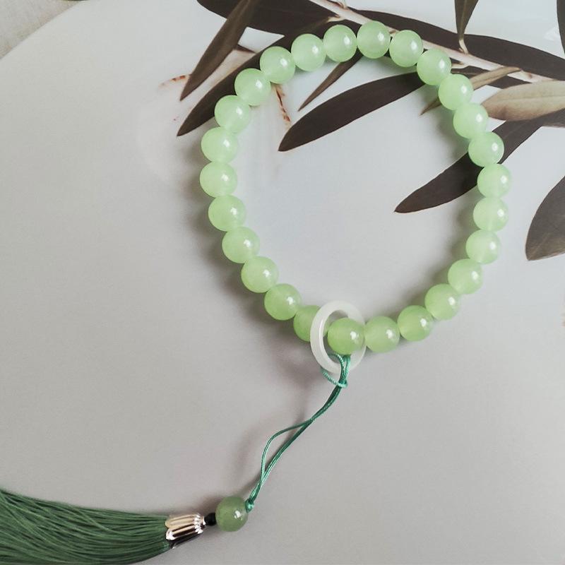Shetaicui Prayer Beads Bracelet: Calming Ancient-Style Accessory with Tassel for Hand-Twisting and Mind Relaxation