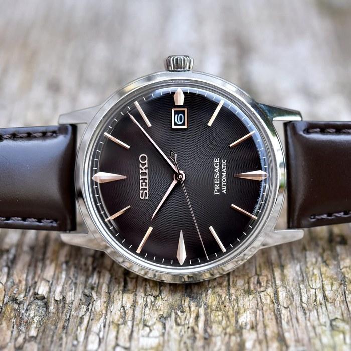 Seiko Presage Cocktail Time Irish Coffee SRPJ17J1, Gray & Light Black, Strap