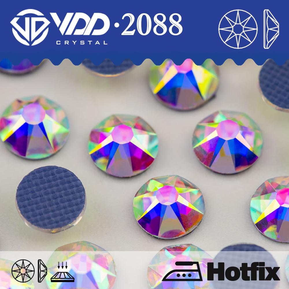 VDD SS6-SS30 Top Quality 2088 Hot-Fix Glass Rhinestones Crystal Flatback 8 Big 8 Small Glitter Stones for Garment Wedding Dress