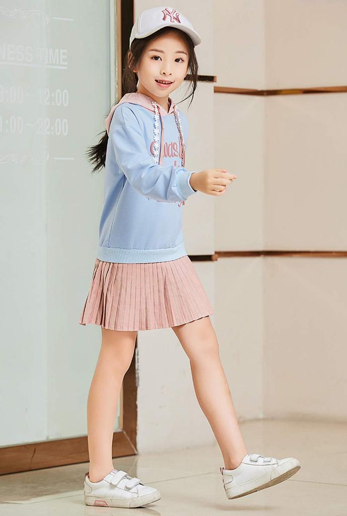 Long Sleeve Everyday Perfect Gift for Spring and Sizes and 140 G-UYO Girls' Dress, 100% Cotton, Striped, Casual, Wear, Cute, Popular, Splice, Autumn,
