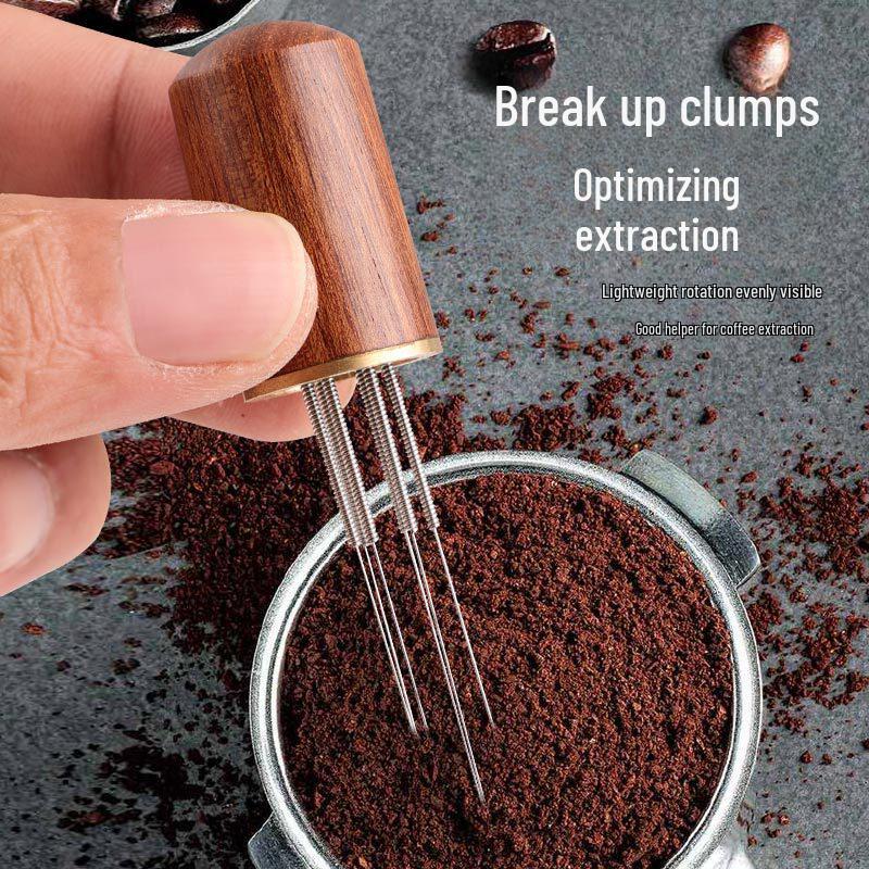 Ebony Stainless Steel Coffee Machine Powder Dispenser and Needle Lipstick Loose Powder Tool