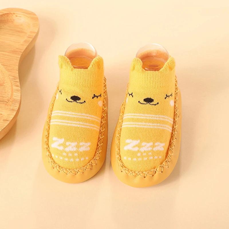 New Born Baby Socks with Rubber Soles Infant Baby Girls Boys Shoes Spring Autumn Baby Floor Socks Anti Slip Soft Sole Sock