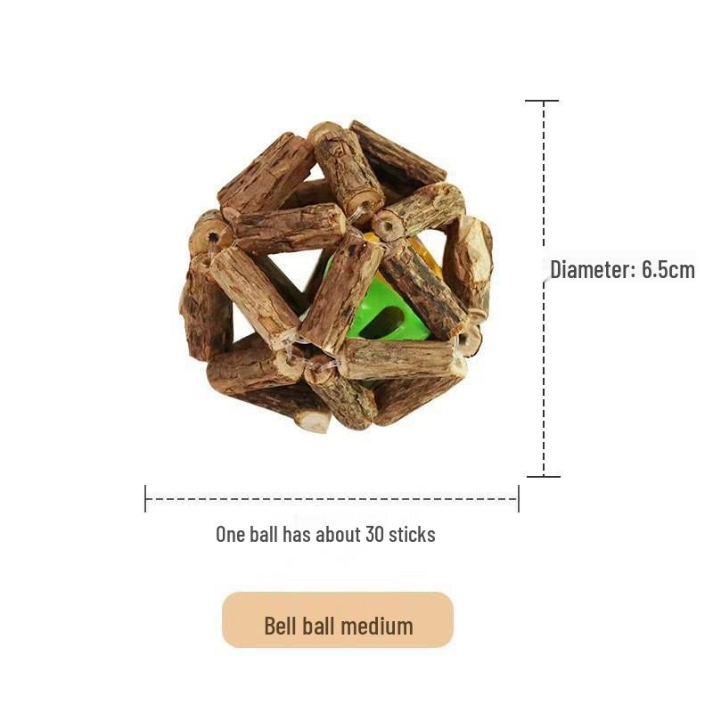 Natural Wood Catnip Toy with Gall Nut and Raffia Sisal for Teeth Cleaning and Teasing