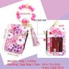 PU Leather Boho Beaded Wallet Keychain Multifunctional Floral Pattern Decorated Wristlet Keychain Wallet Portable