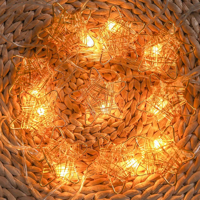 Christmas Tree Decoration Lights With Illuminated Bulb And Star For Holiday Festive Decor