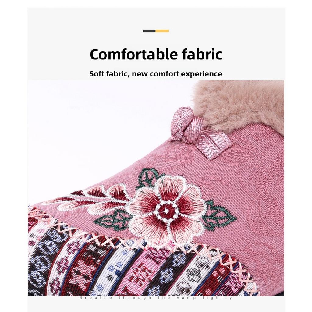 Dámské krátké boty, zimní nové pohodlné, teplé, protiskluzové, módní, všestranné, lehké, odolné, krátké boty s květinovým vzorem