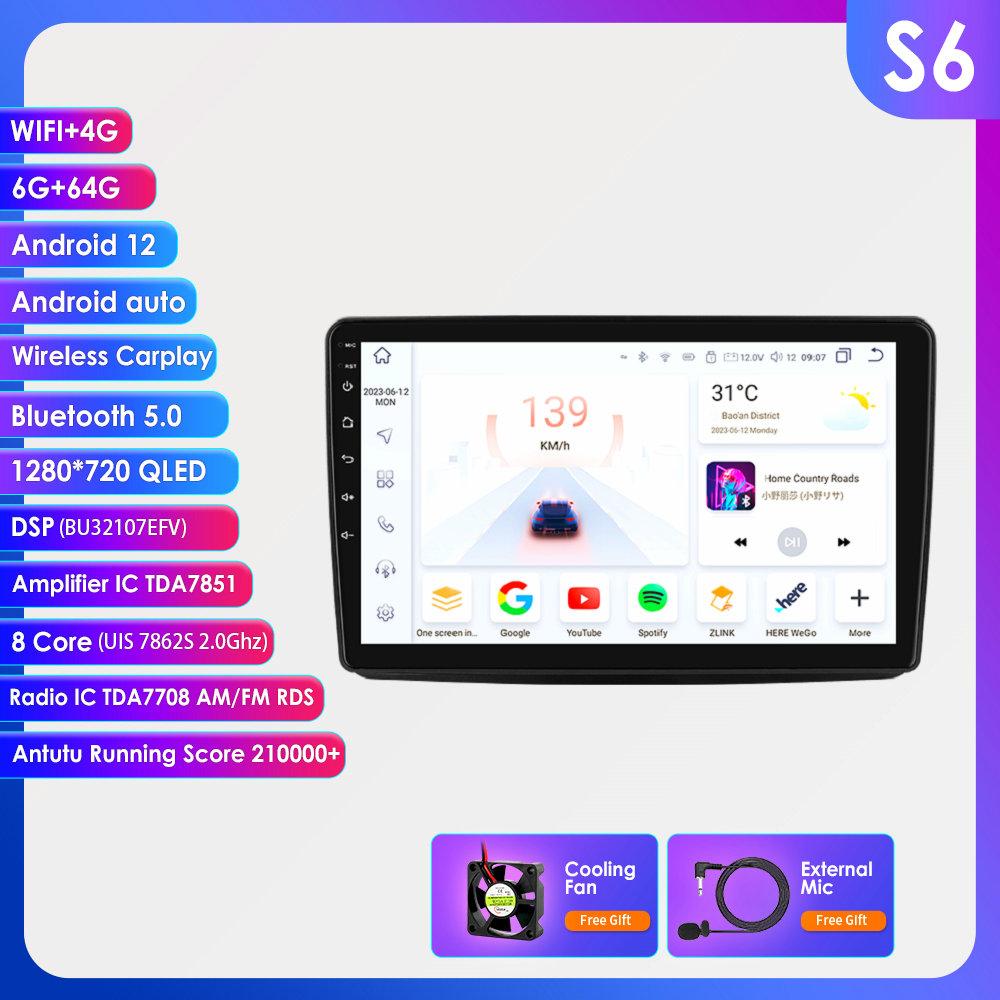 

9-дюймовий Carplay 4G 2 Din Android 13 Автомобільний радіо для Fiat Panda 2003 - 2012 Panda Van 2007 Мультимедійний відеоплеєр Navi GPS DSP Інтелектуальний екран WIFI S6 8Core 6G 64G