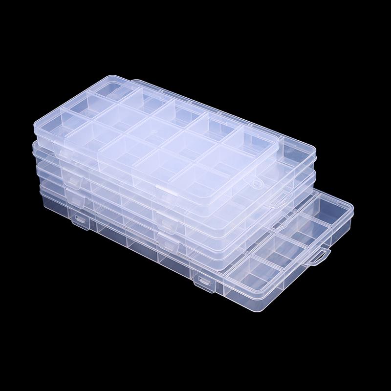 24/15/28 Grids Transparent Plastic Embroidery Floss Storage Box Floss Bobbins Storage Organizer Diy Cross Stitch Sewing Tools