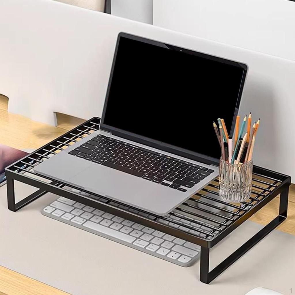 Soporte para Monitor de Ordenador Organizador de Escritorio Elevador Multifuncional para Portátil